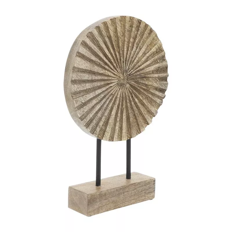 12″ Wood Pinwheel Tabletop Decor on Stand – Natural