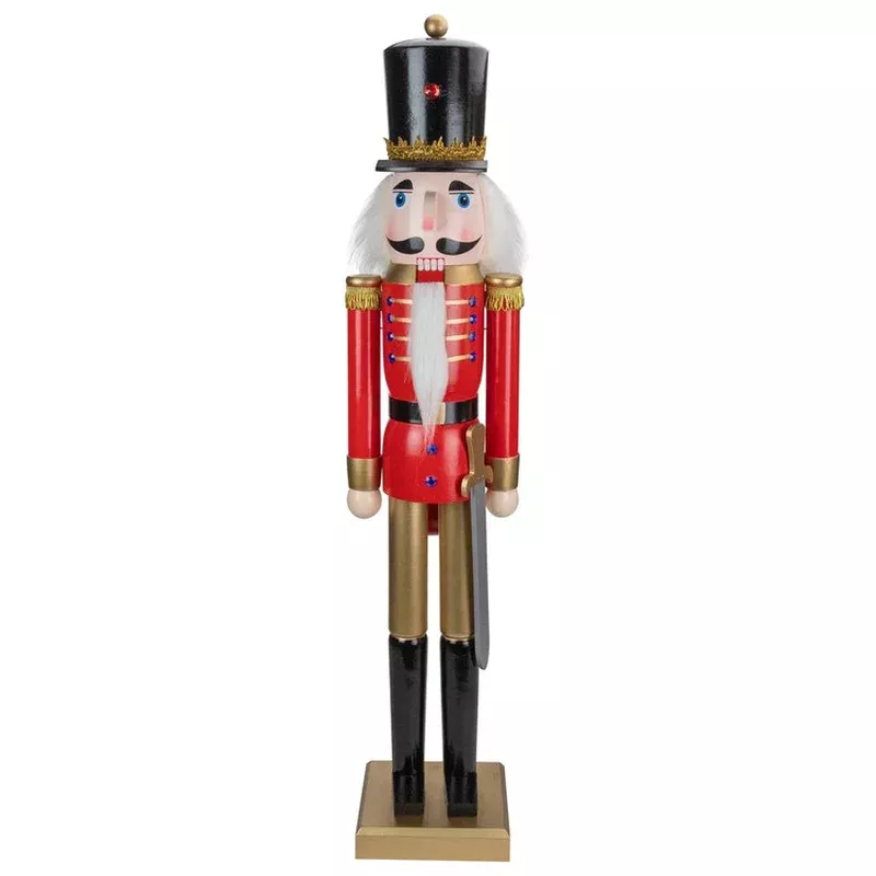 36″ Red and Gold Christmas Soldier Nutcracker with Sword