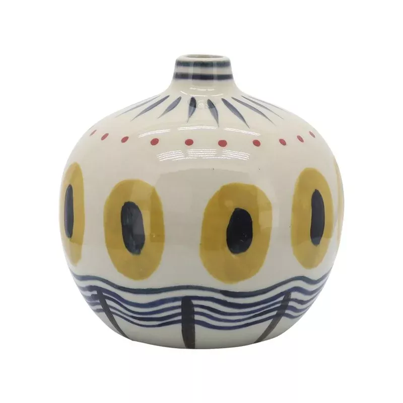 8″ Ceramic Tribal Vase – Multi