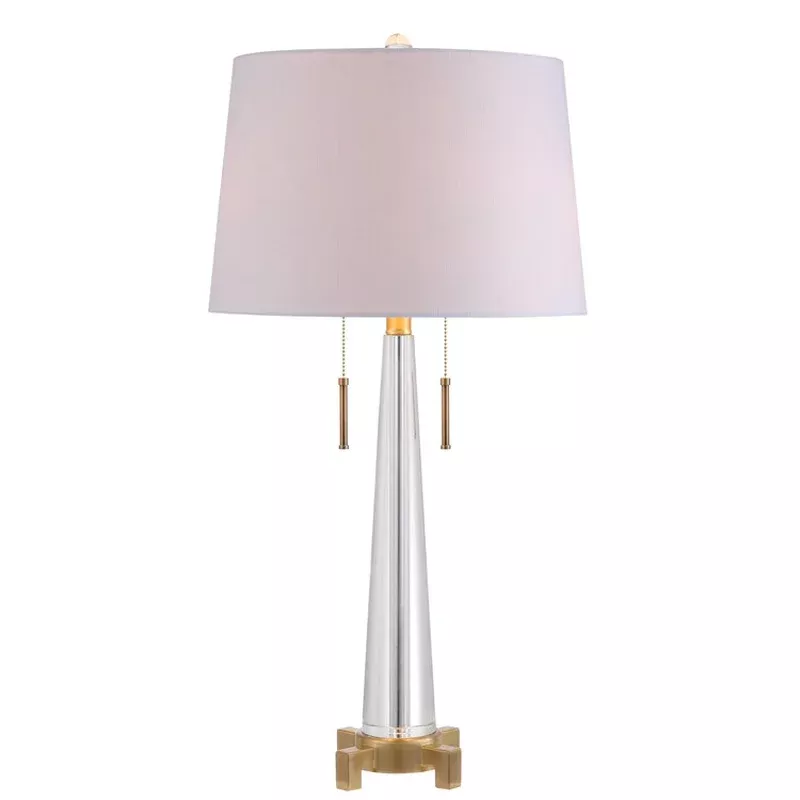 Zoe Crystal Table Lamp – Clear and Brass Gold
